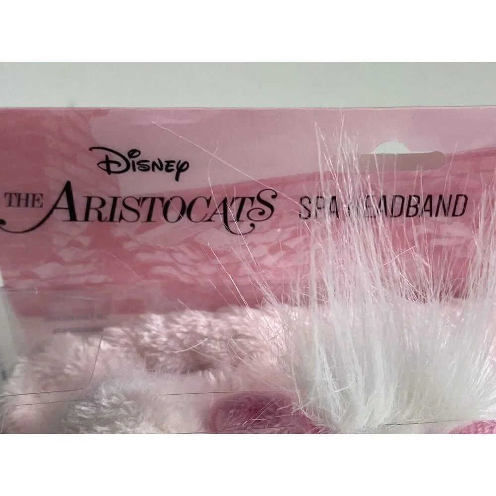 Disney's The Aristocats‎ Marie Fluffy Spa Headband Pink White Cat Ears Bow NEW